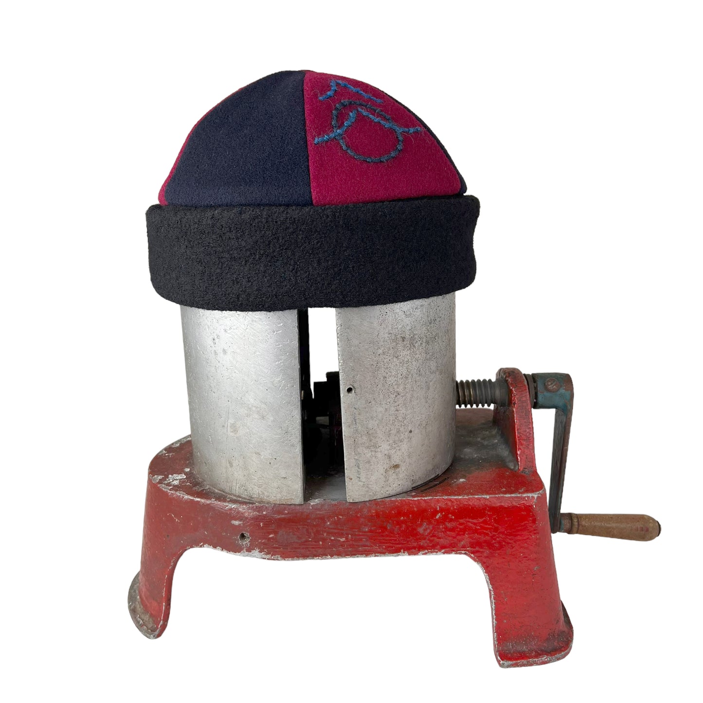 Red Navy Black Beanie Wool Slouchy Toque Cap - Medium
