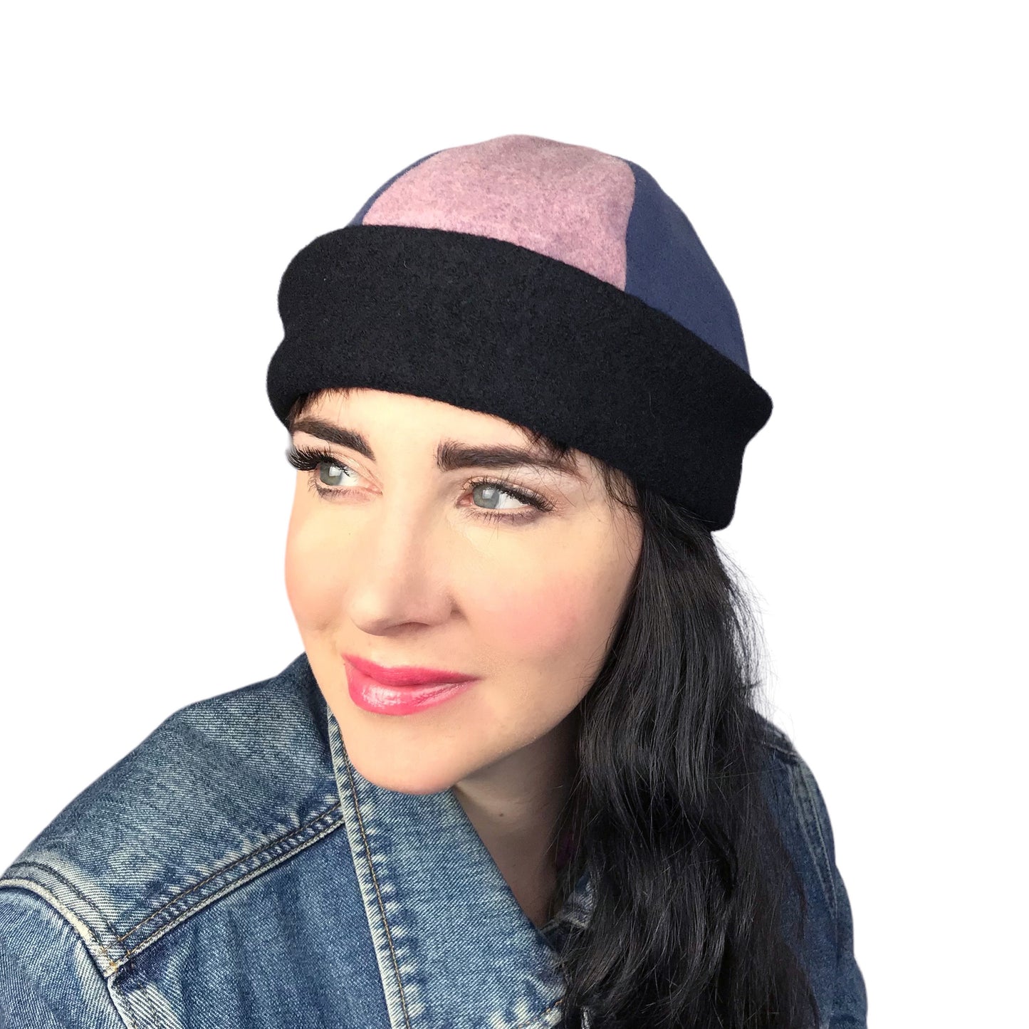 Beanie Wool Cap Slouchy Toque Medium Pink Blue Black