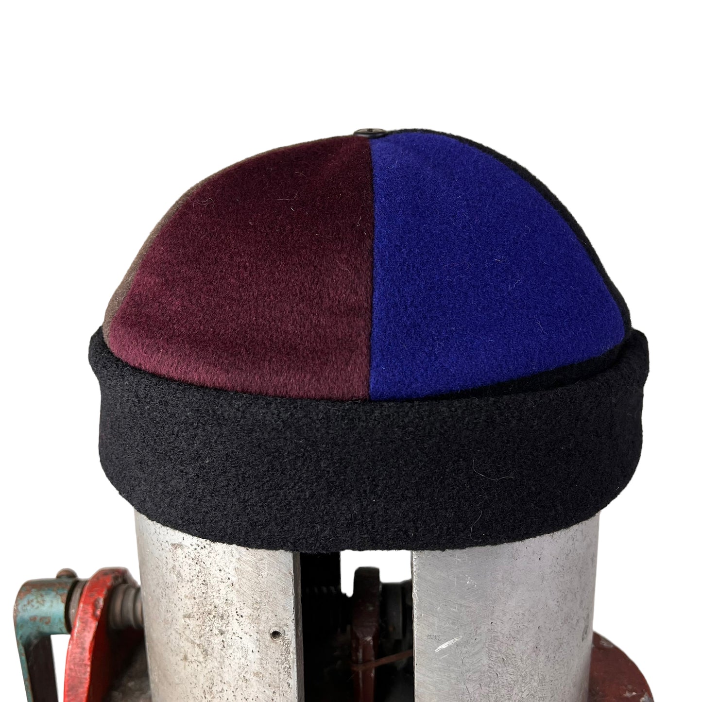 Brown Blue Black Beanie Wool Cap Slouchy Toque - Large