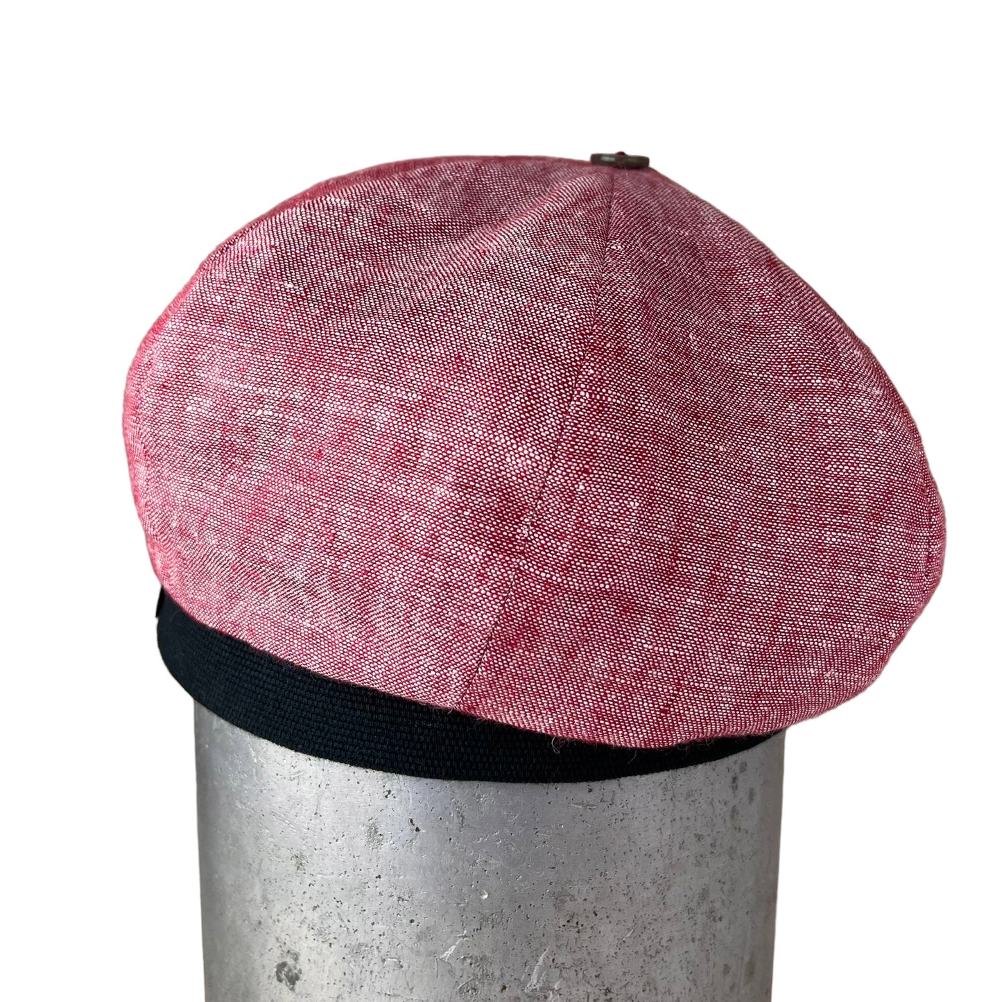 Bella Beret Linen Tam Small Red Black