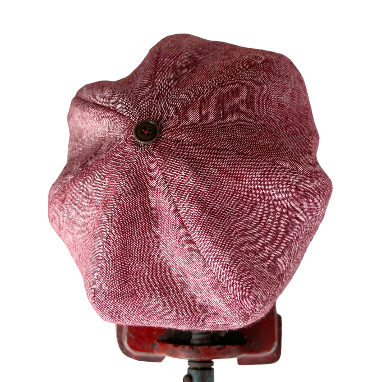 Bella Beret Linen Tam Small Red Black