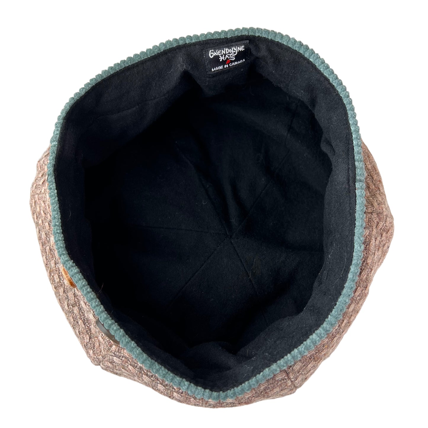 Bella Beret Wool Tam Medium Beige Tan Seafoam Green