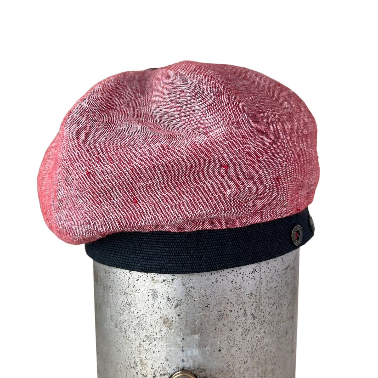 Bella Beret Linen Tam Small Red Black