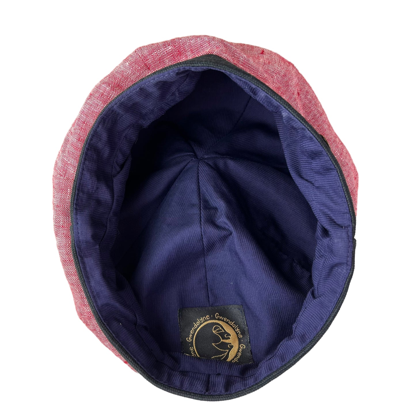 Bella Beret Linen Tam Small Red Black