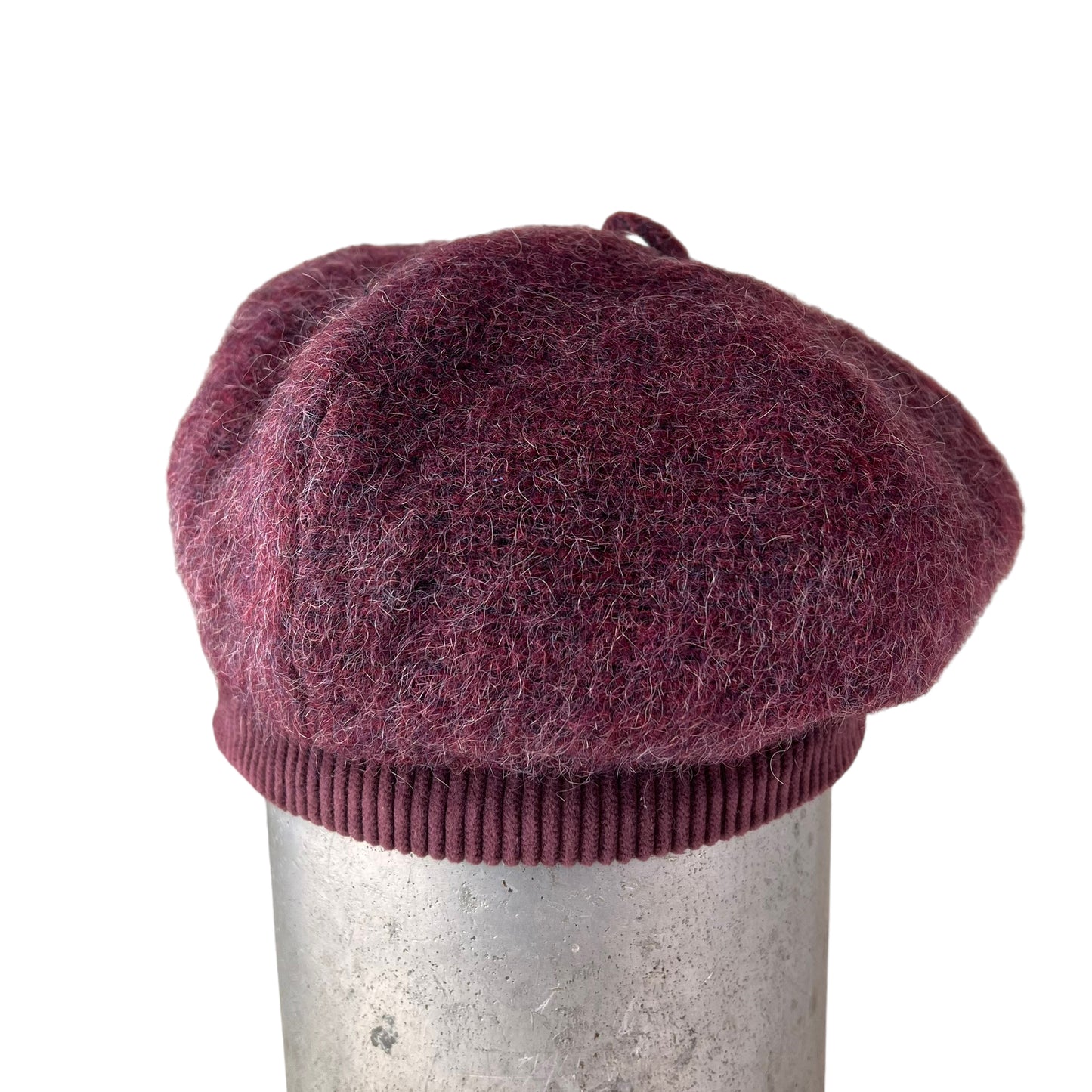 Bella Beret Wool Tam Large Wine Mohair
