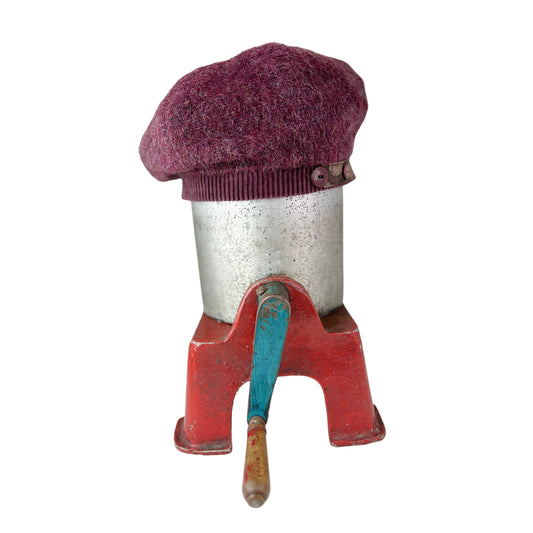 Bella Beret Wool Tam Large Wine Mohair