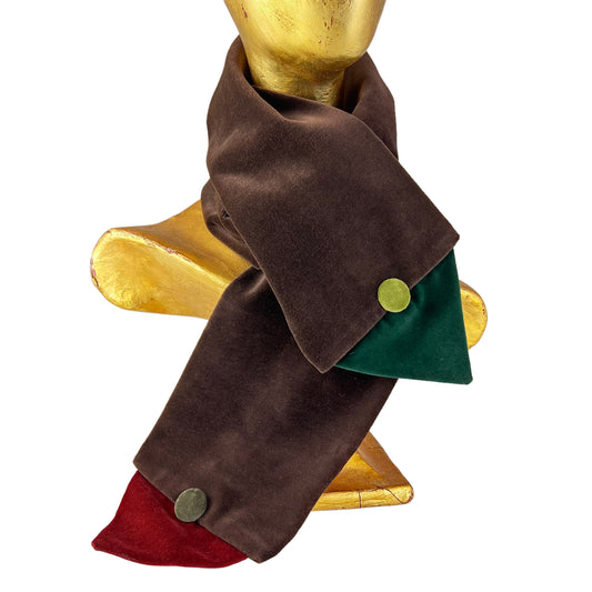 Velvet Triangle Scarf Brown