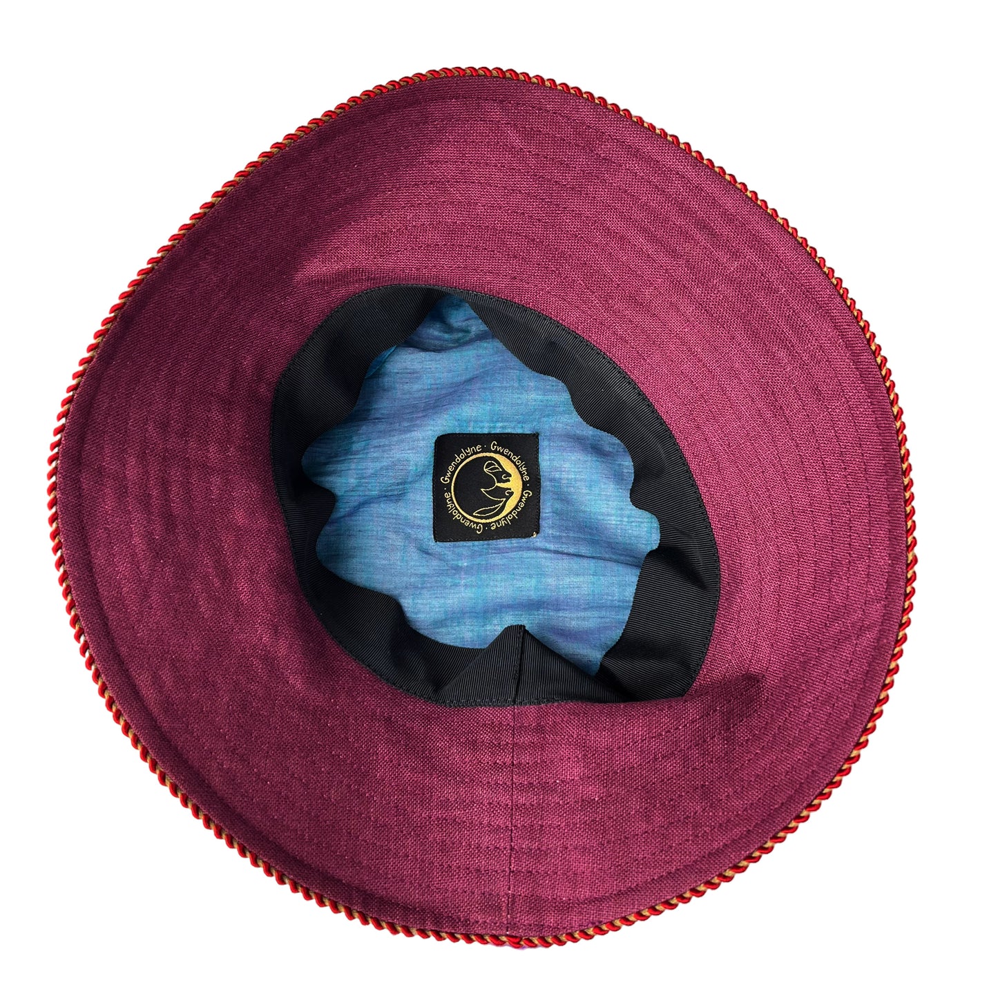 Zinnia Design Linen Wide Rim Sun Hat Size Large Red