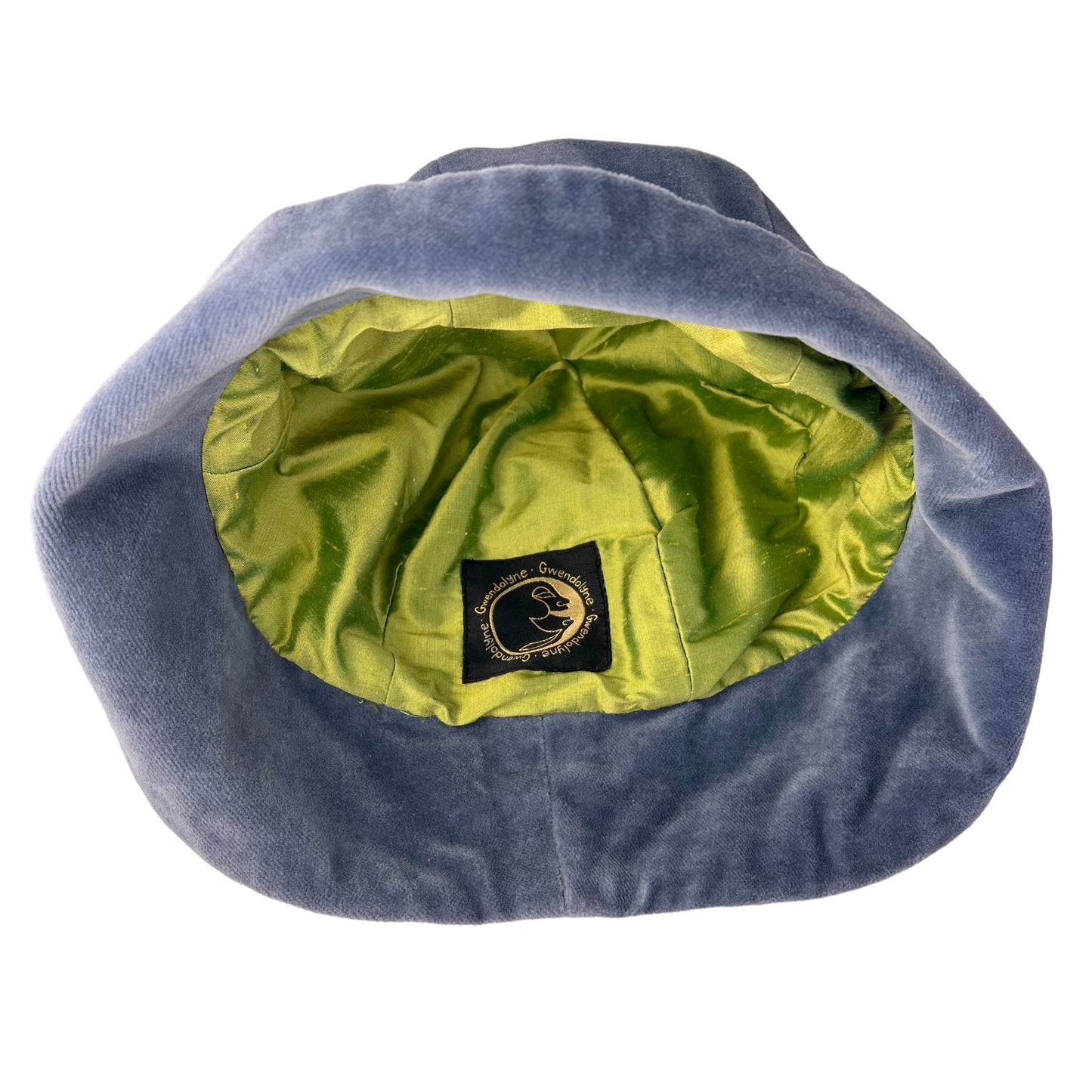 Grey Blue Chloe Velvet Cloche Hat Size Medium