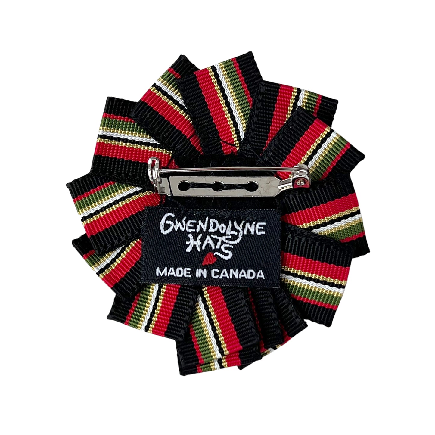 Cockade Ribbon Button Brooch Navy Red 1920 Celluloid Coat Button