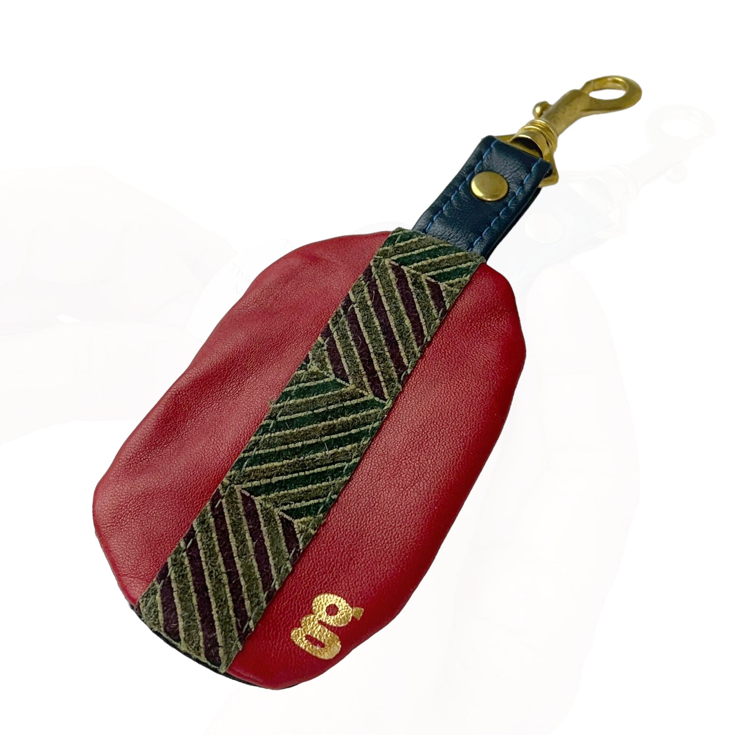 Coin Pod Leather Change Purse Black Red