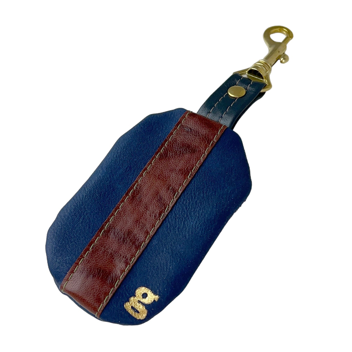 Coin Pod Leather Change Purse Denim Blue