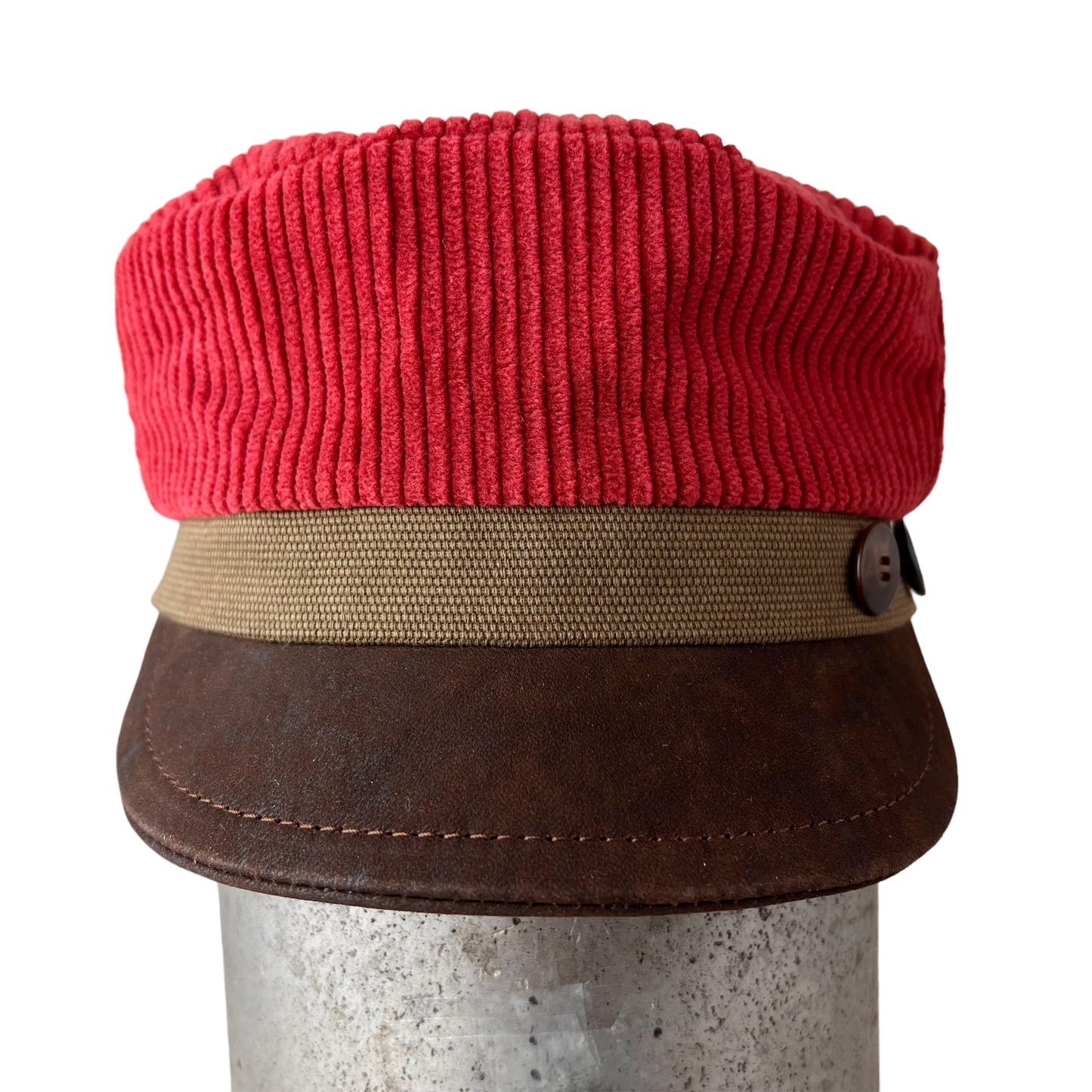 Red Brown Cordy Peak Cap Size Medium