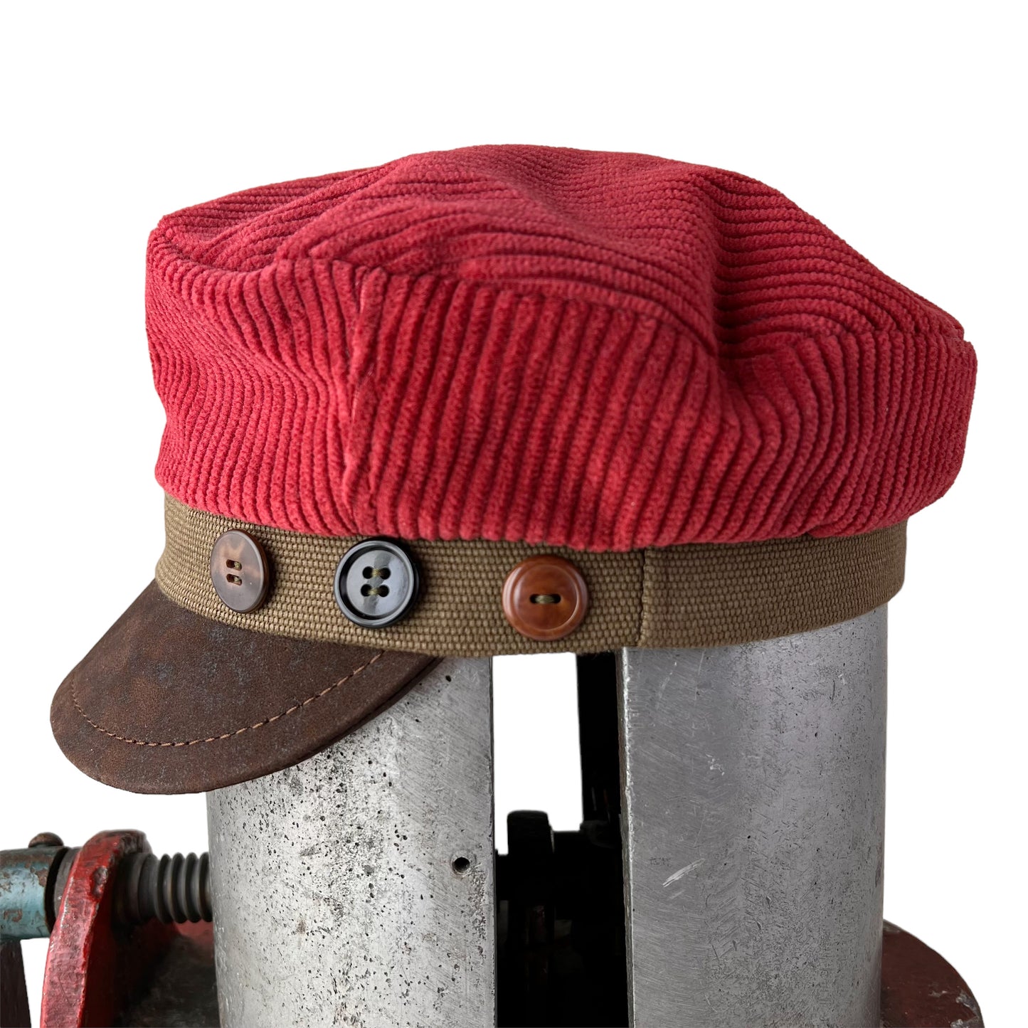 Red Brown Cordy Peak Cap Size Medium