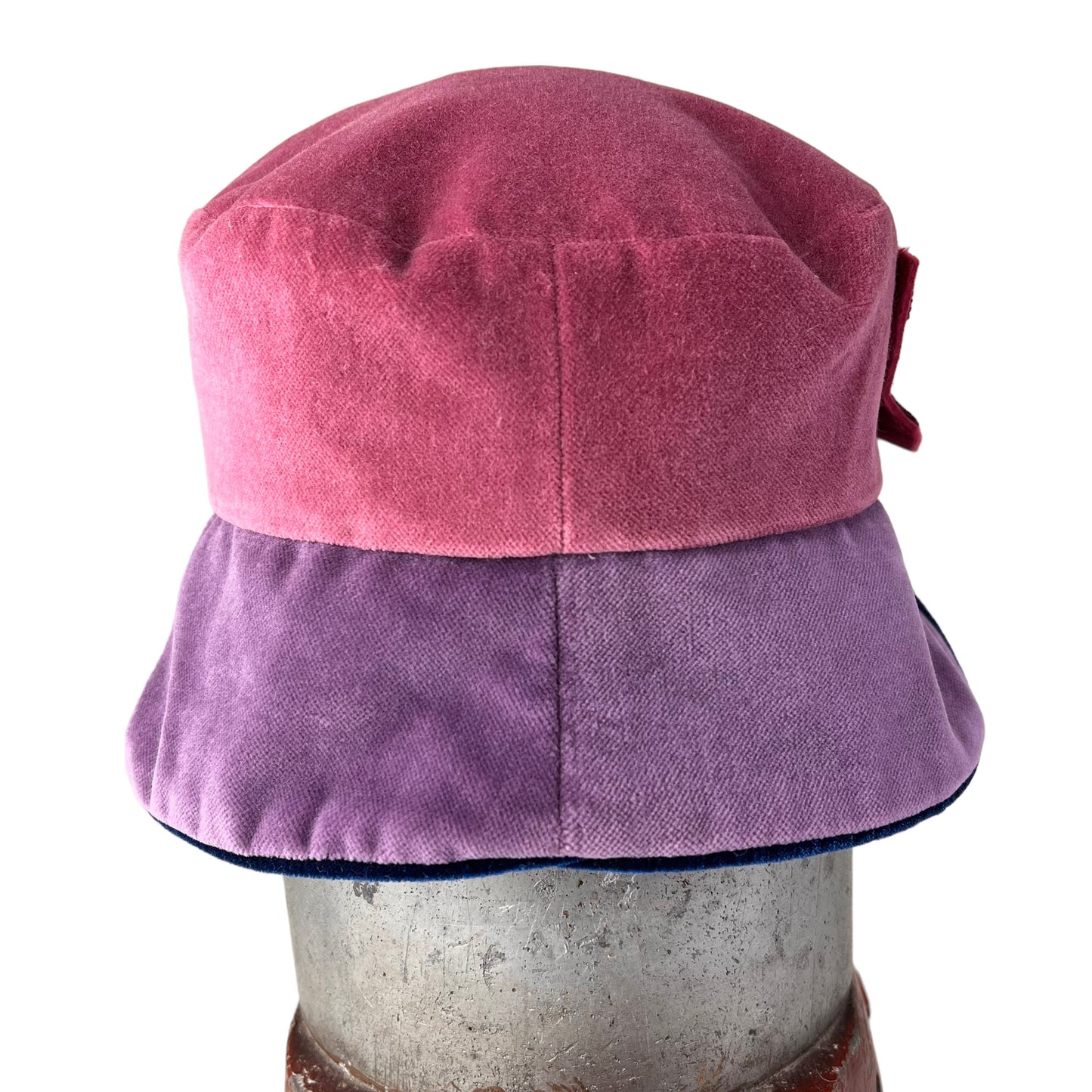 La Bijou Velvet Cloche Hat Size Large Pink