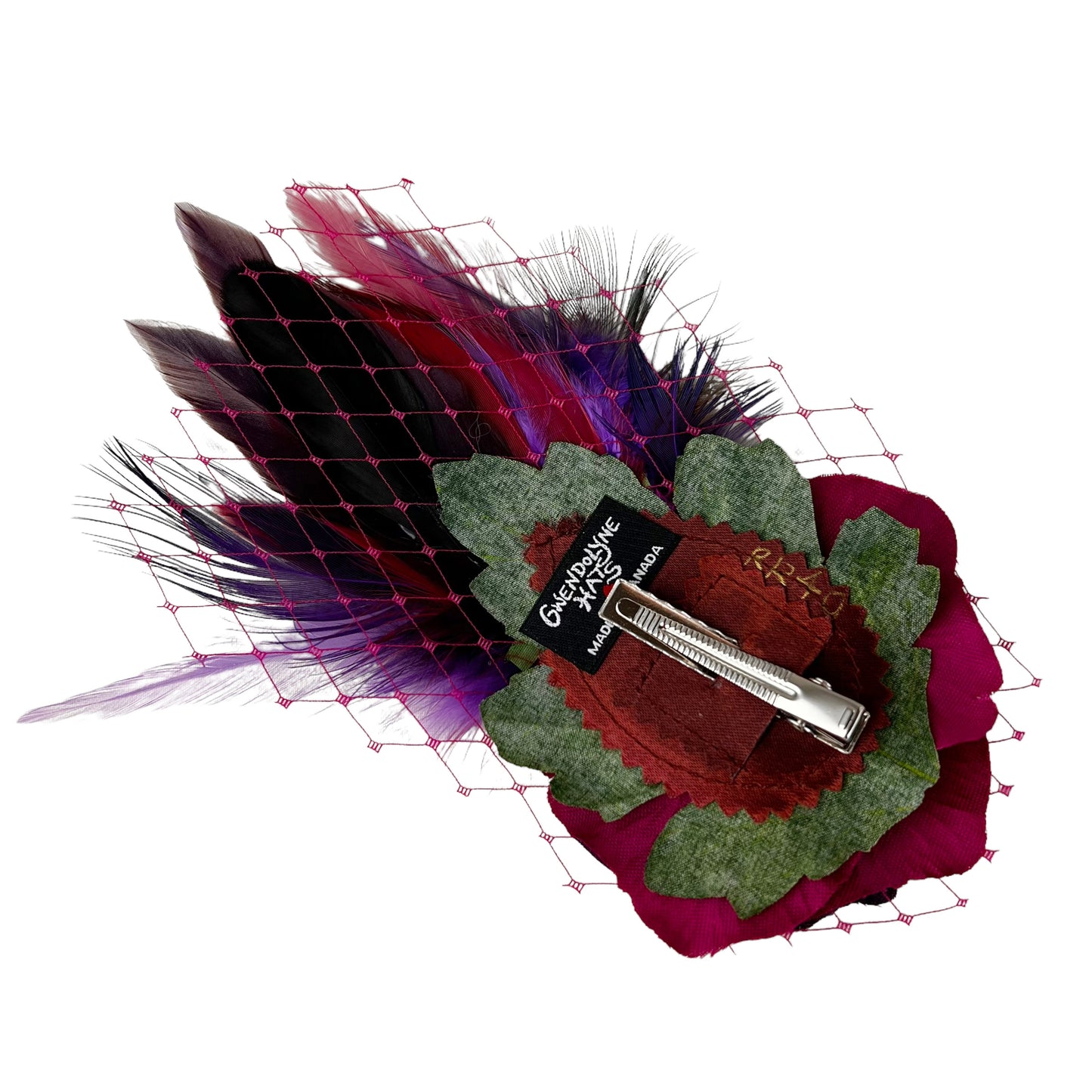 Purple Rose Fascinator Hair Clip