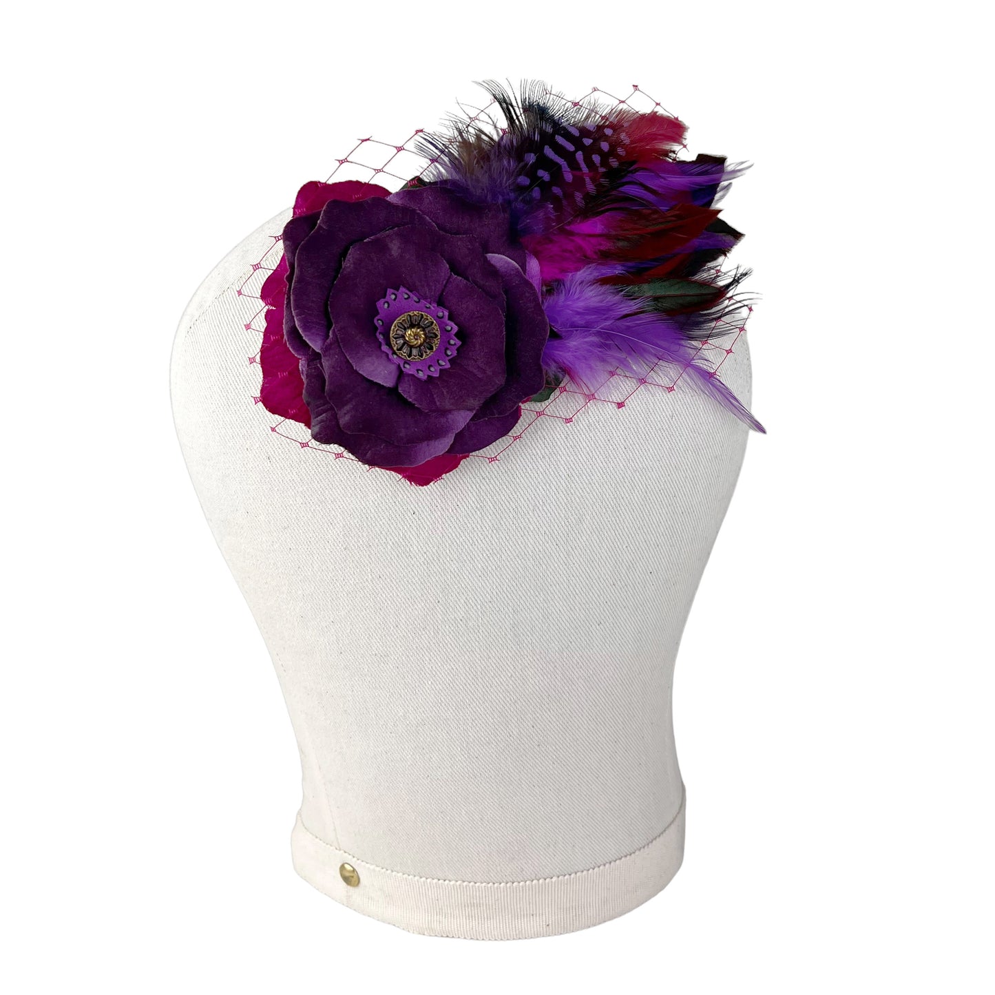 Purple Rose Fascinator Hair Clip