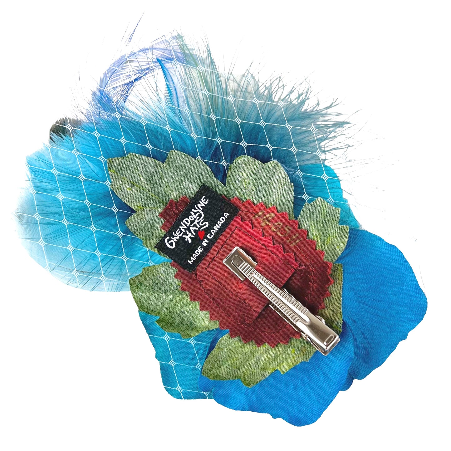 Blue Turquoise Rose Fascinator Clip