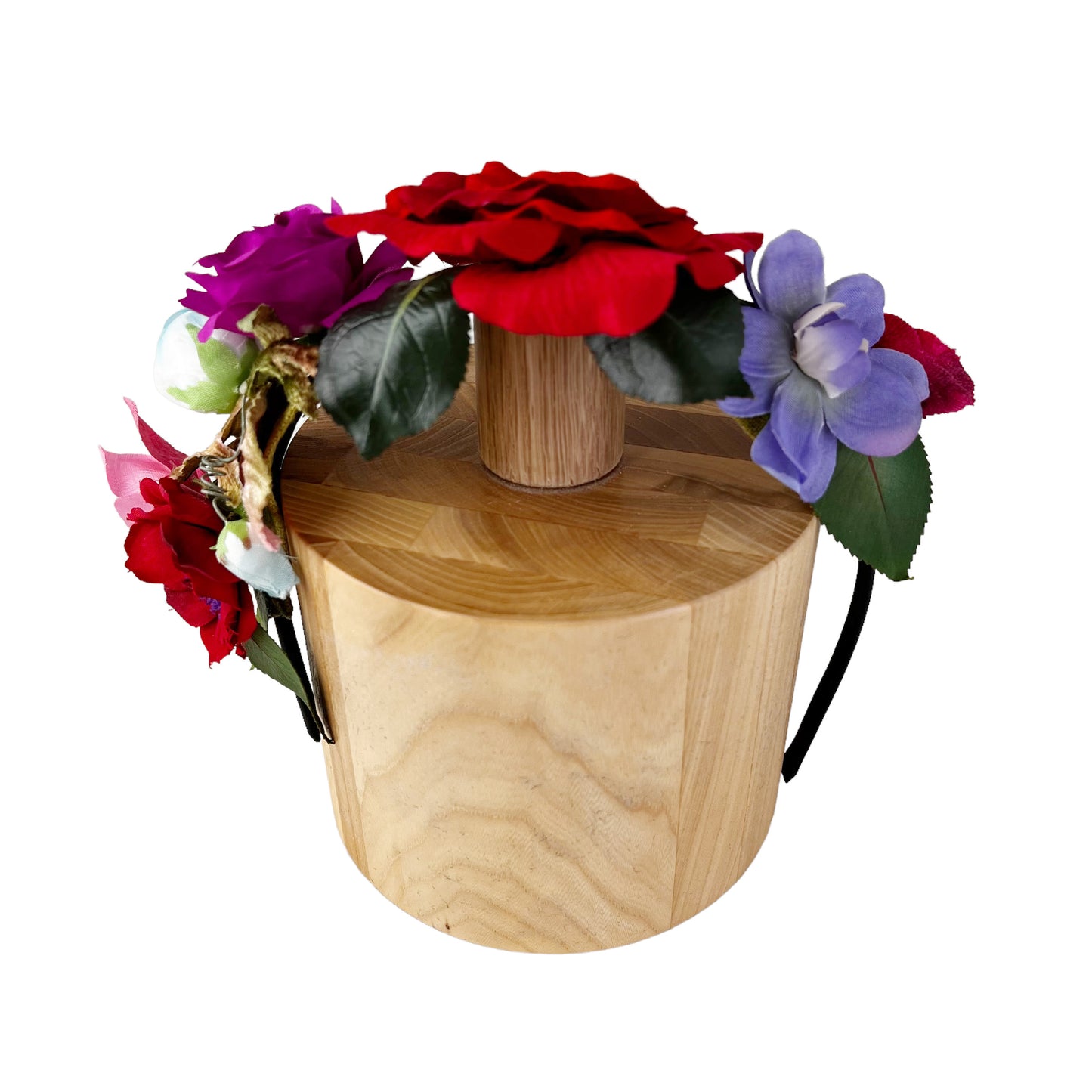 Girls Floral Hairband Red and Hot Pink Rose Tiara Crown