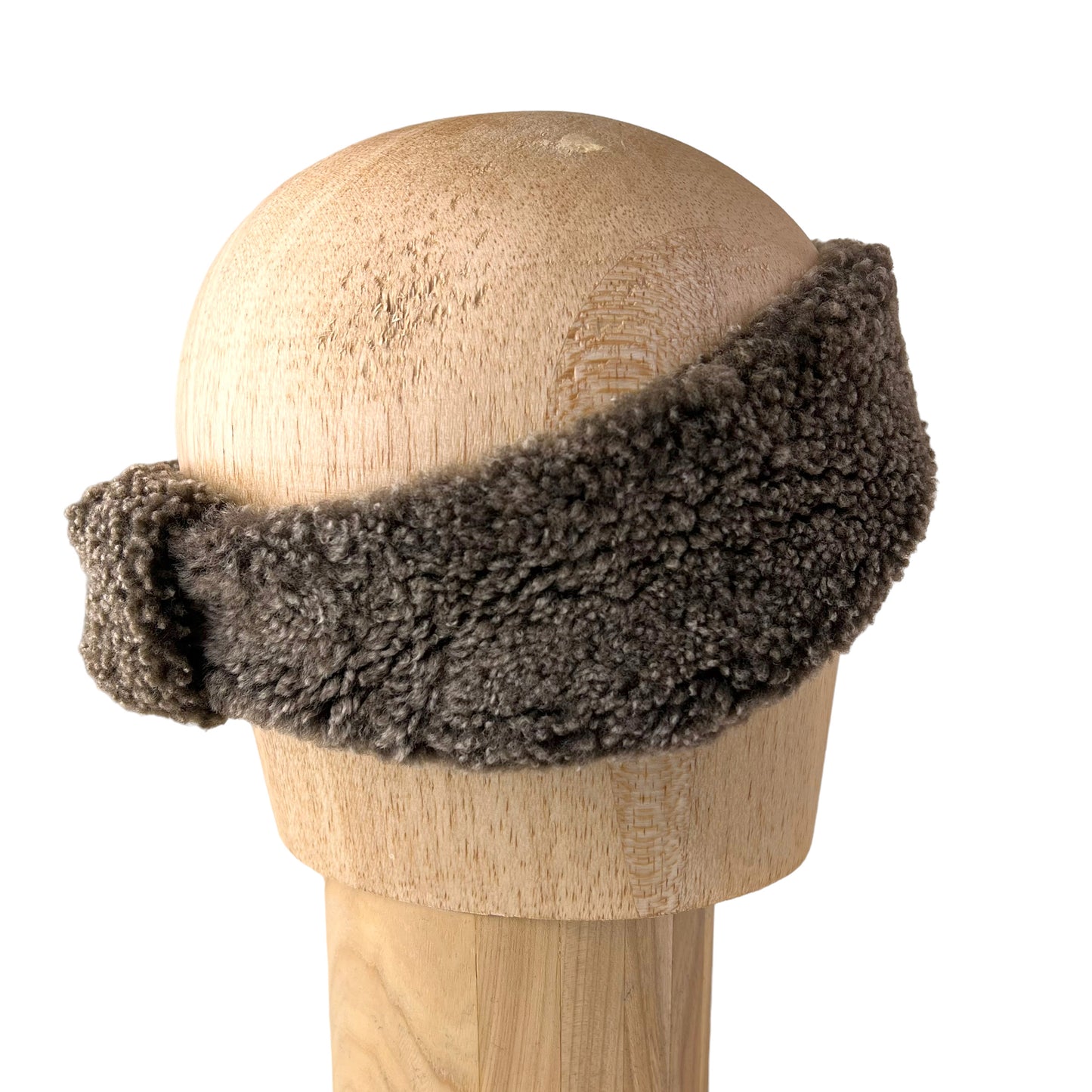 Grey Snow top Alpine Ear and Head Sheep Shearling Fur Band