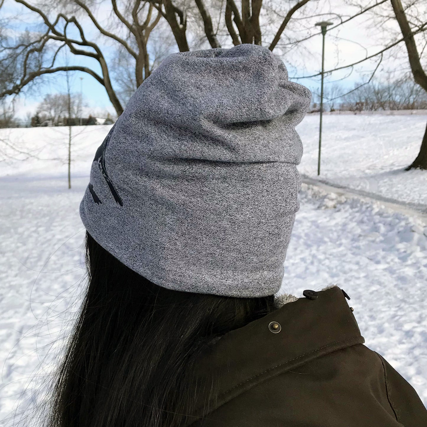Robin Slouchy Bird Toque Hat Heather Grey