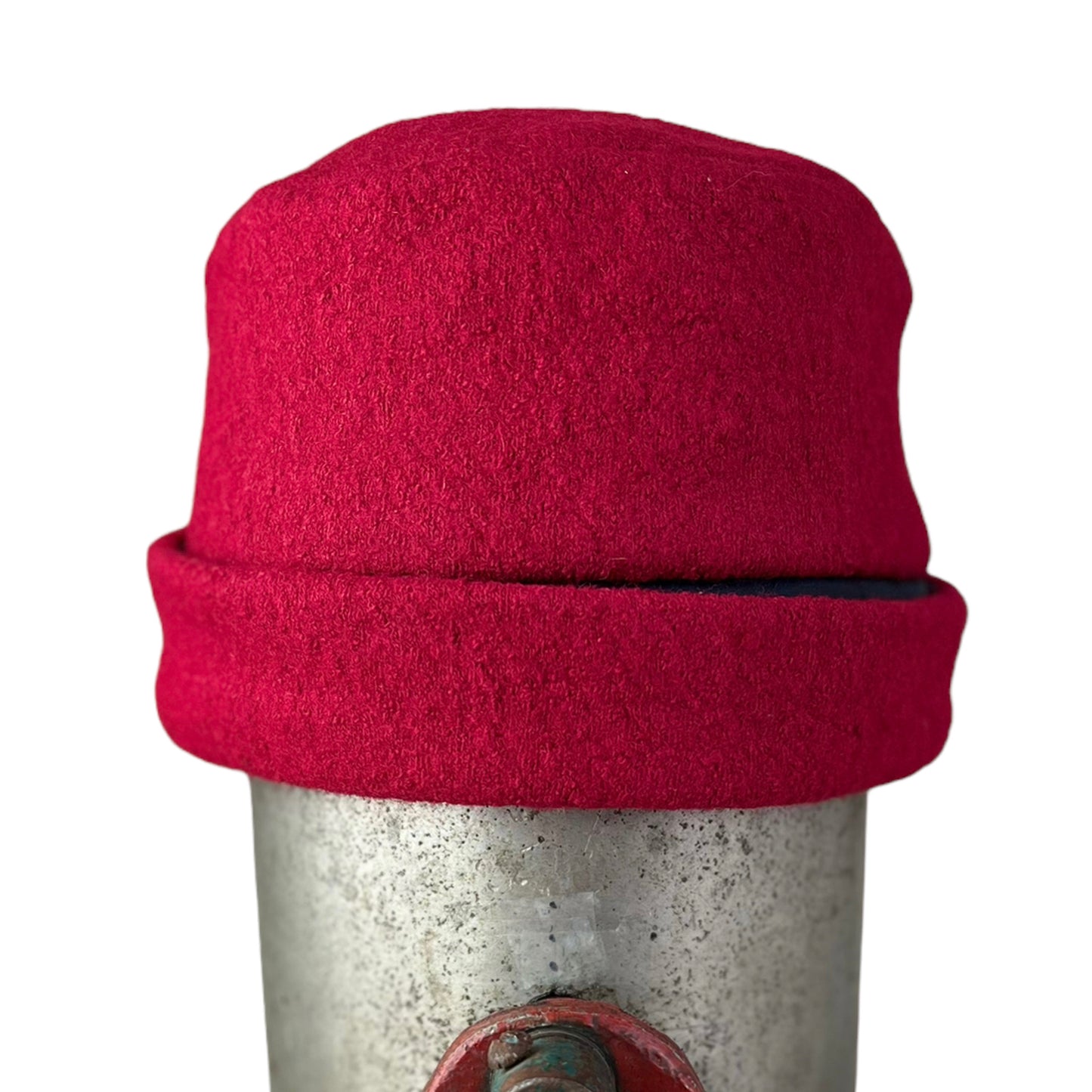 Hedy Wool Pillbox Hat Large Red
