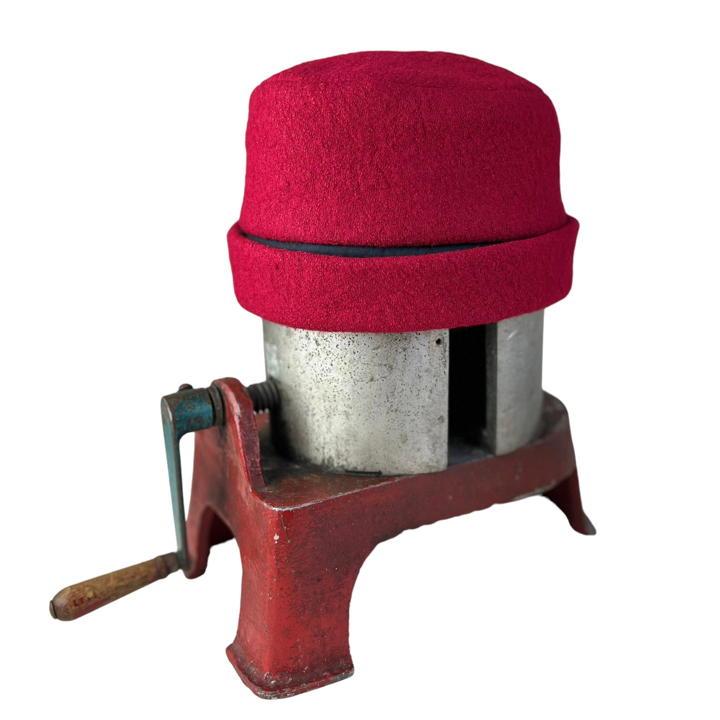 Hedy Wool Pillbox Hat Large Red