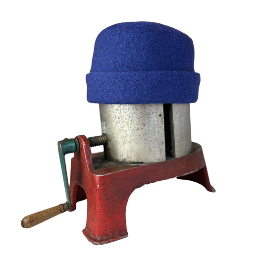 Small/X  Royal Blue Hedy Wool Pillbox Hat #2