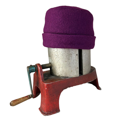 Small Purple Plum Hedy Wool Pillbox Hat #12