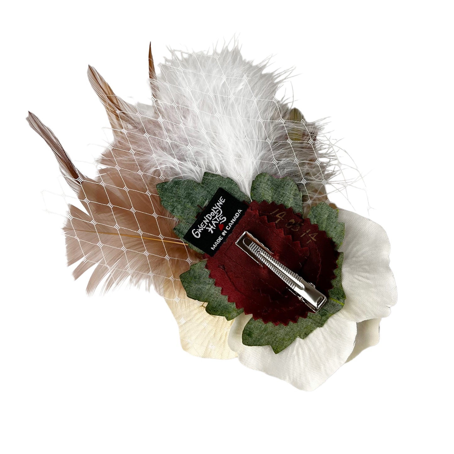 Ivory Beige Rose Fascinator Hair Clip