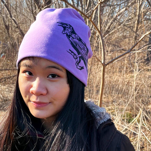 Raven Slouchy Toque Hat Lilac Pink