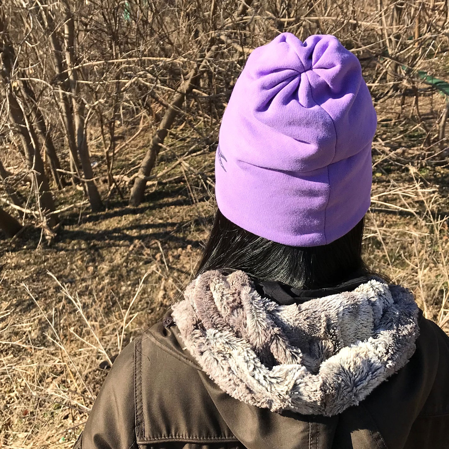 Raven Slouchy Toque Hat Lilac Pink