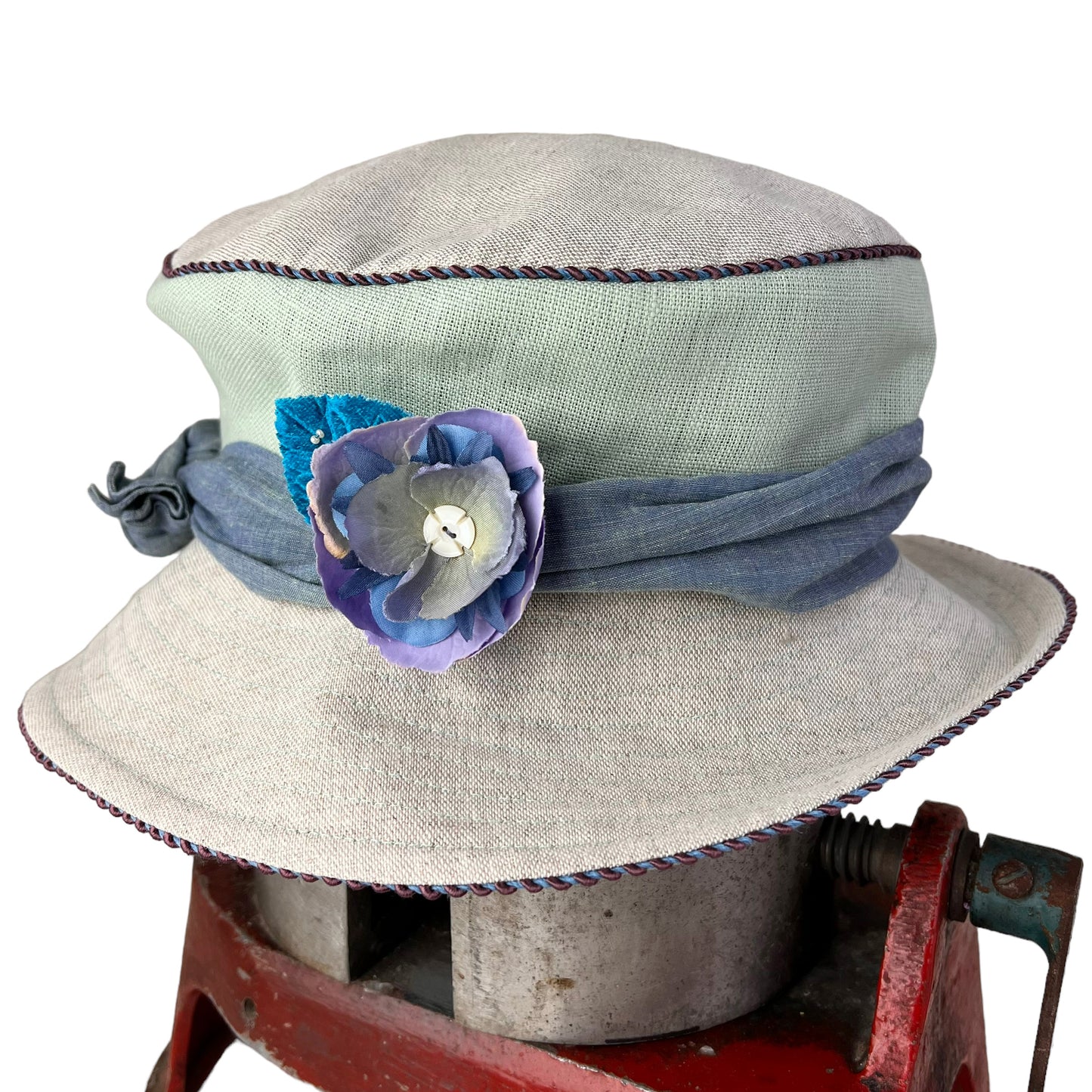 Small Flower Hat Clip Blue Purple