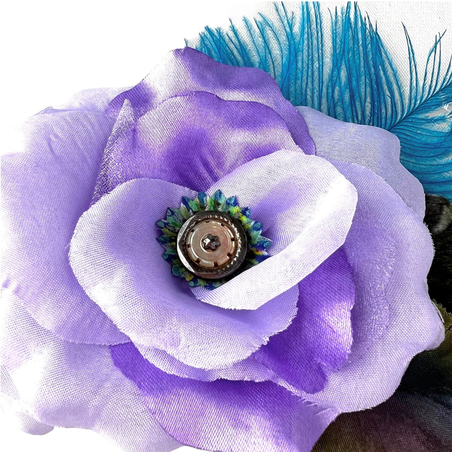 Purple Lilac Rose Fascinator Hair Clip