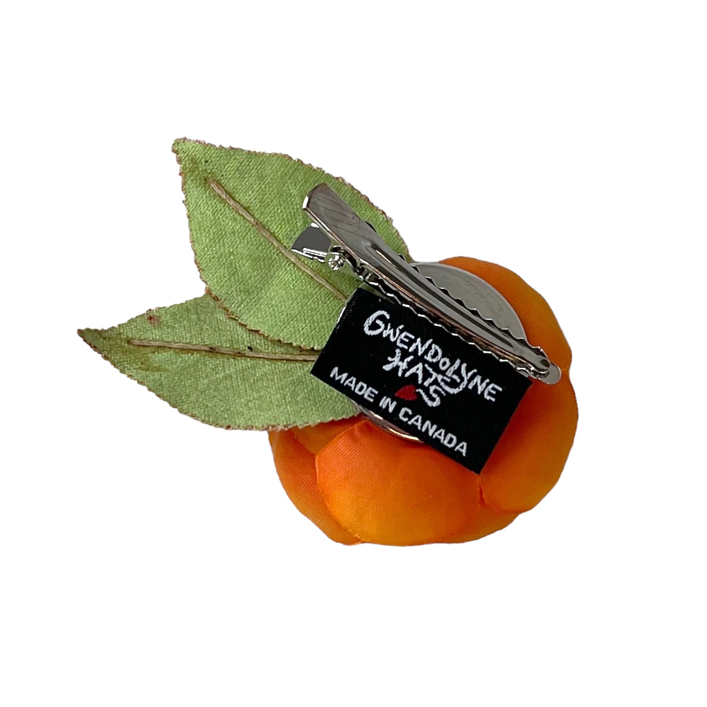 Small Flower Hat Clip Orange Lime
