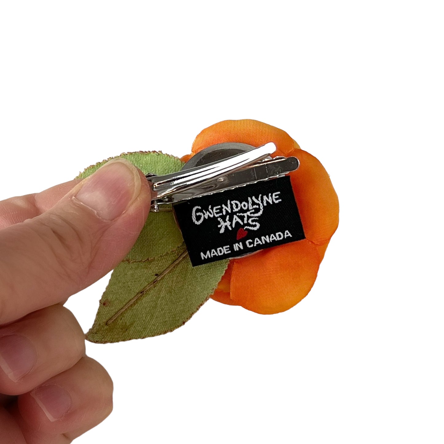Small Flower Hat Clip Orange Lime