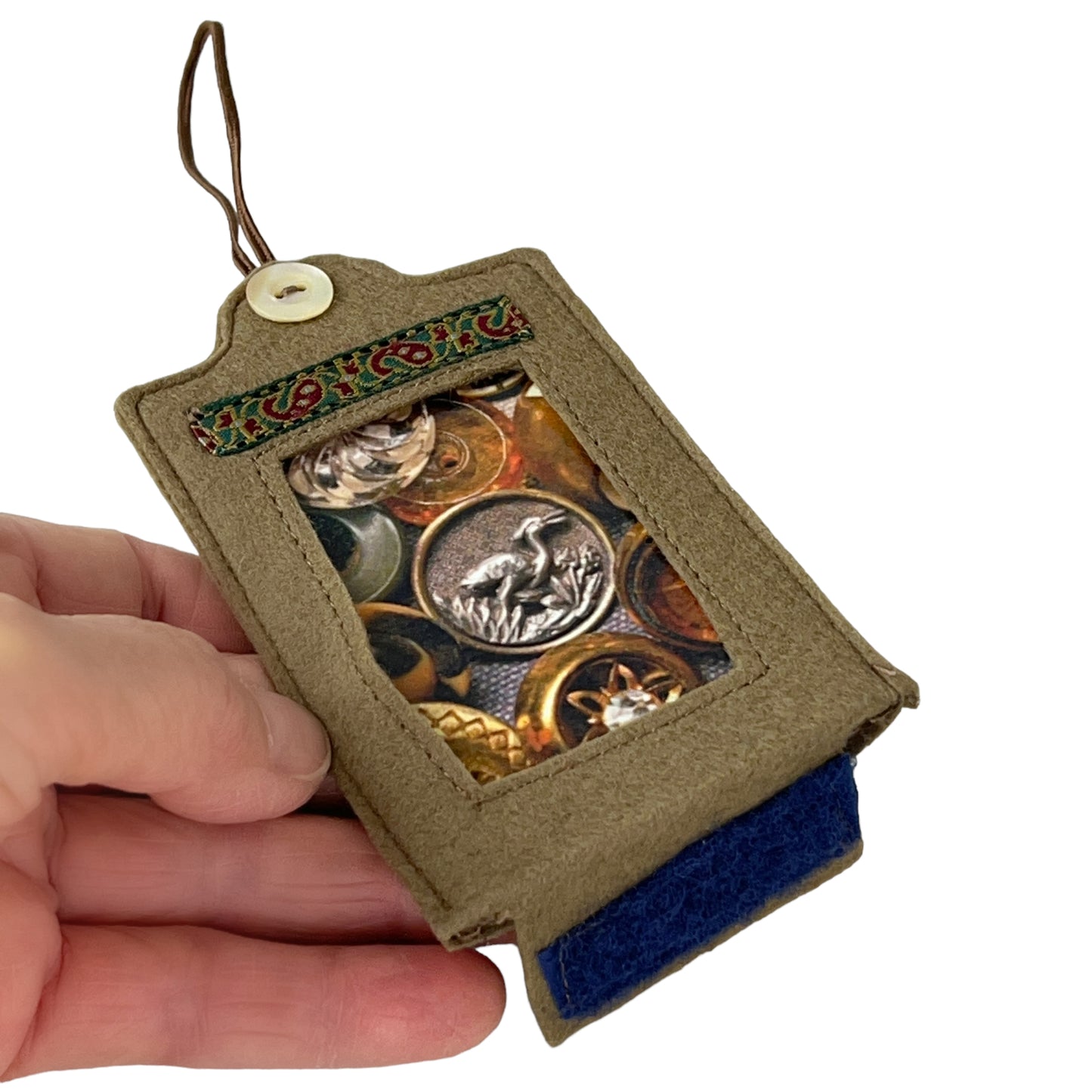 Christmas Ornamental Hanging Felt Frame Taupe