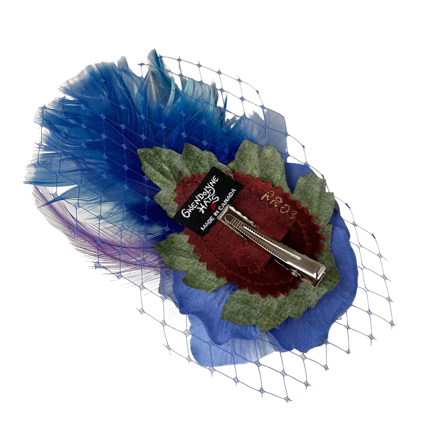 Blue Rose Feather Fascinator Hair Clip