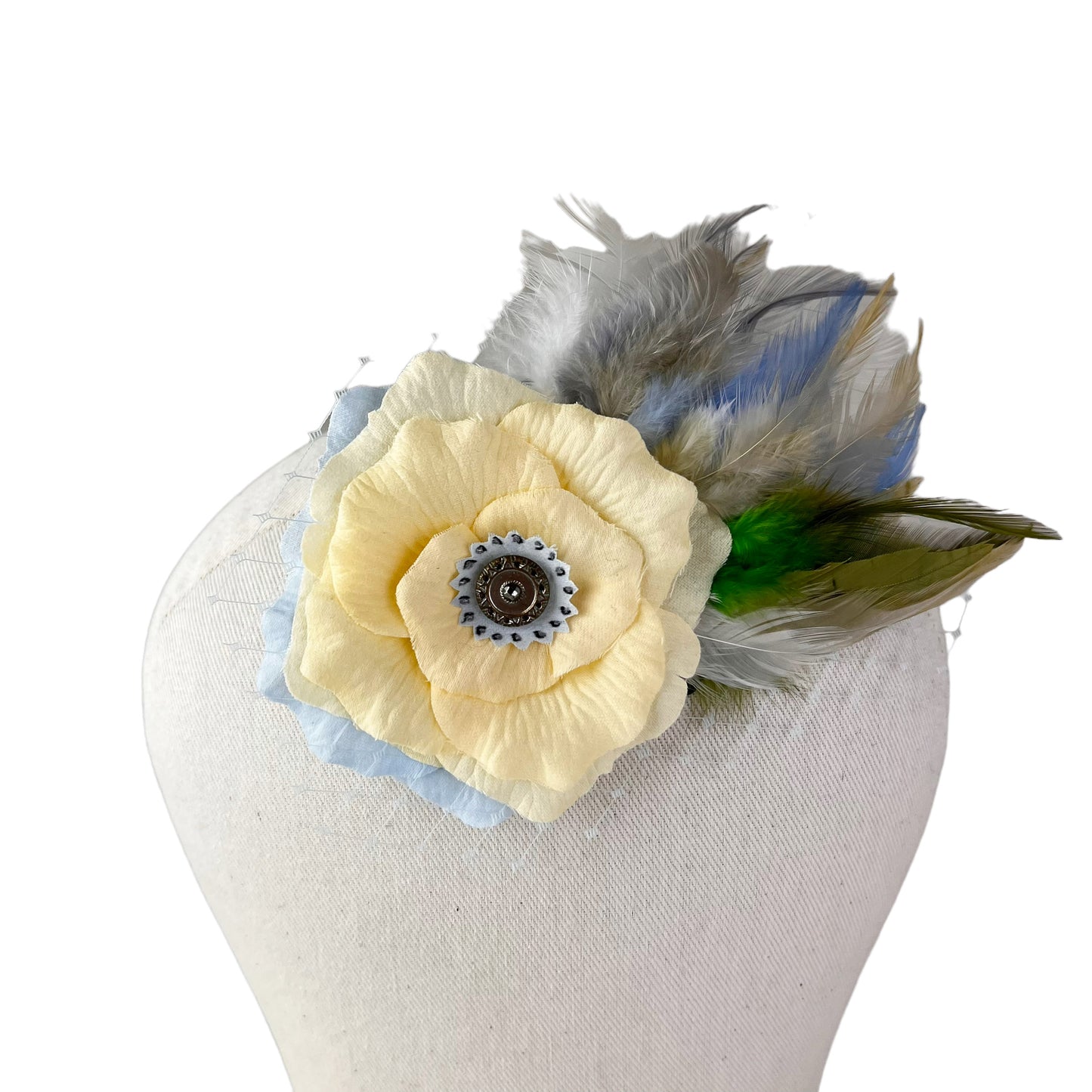 Yellow Rose Fascinator Hair Clip