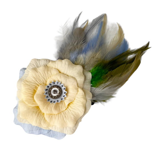 Yellow Rose Fascinator Hair Clip