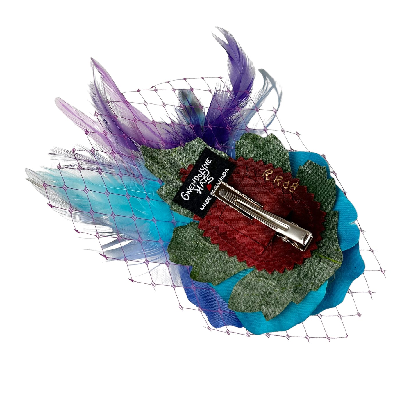 Blue Periwinkle Rose Fascinator Hair Clip