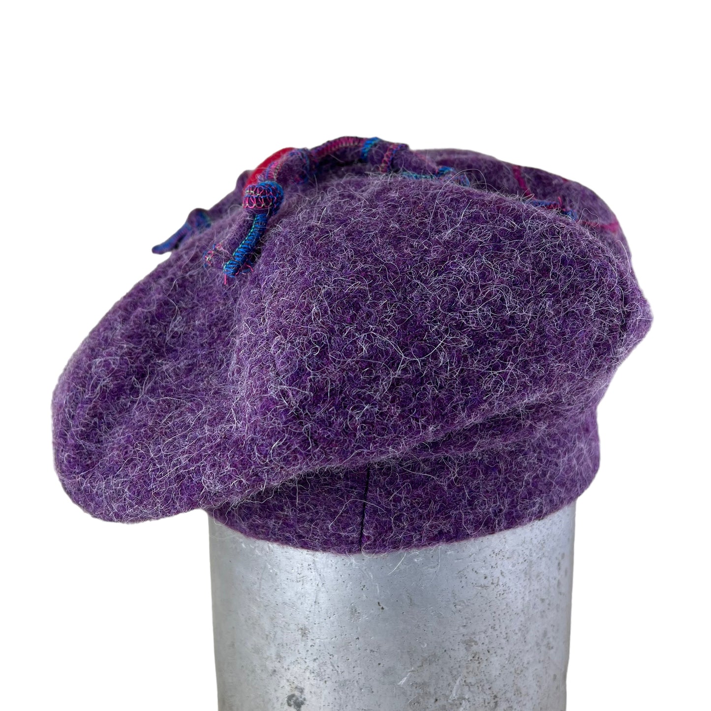 Purple Pumpkin 2 Wool Knit Beret Embroidered with Buttons PPE2