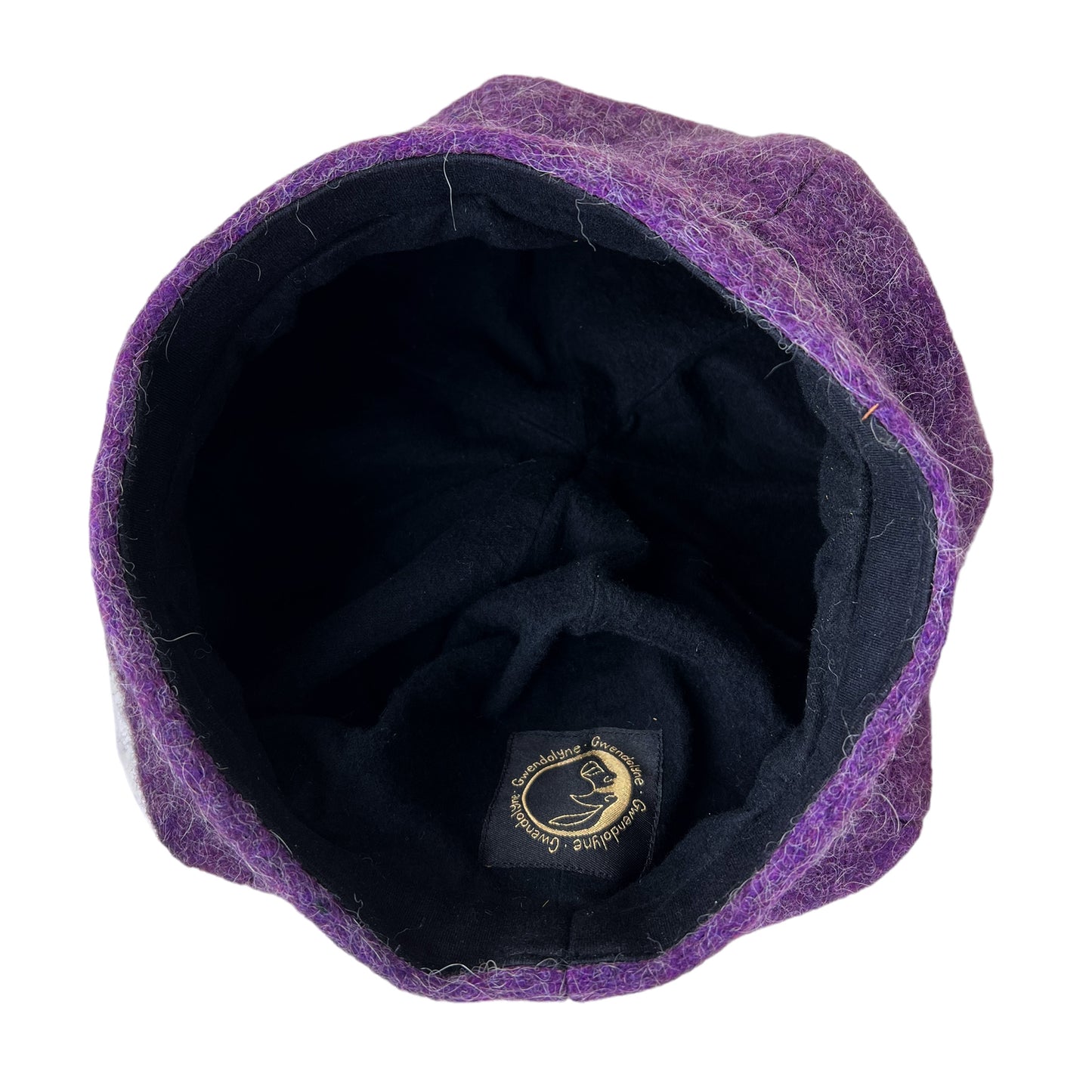 Purple Pumpkin 2 Wool Knit Beret Embroidered with Buttons PPE2