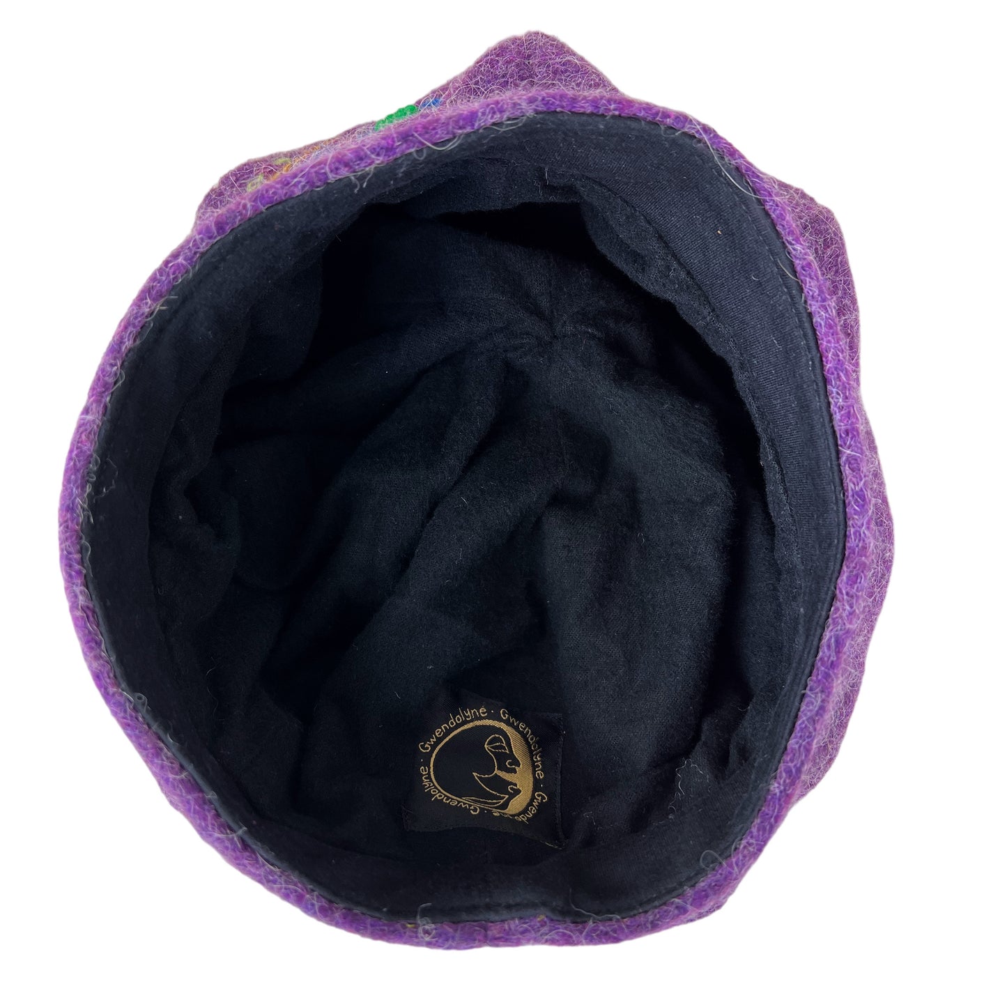 Purple Pumpkin Wool Knit Beret Embroidered with Buttons PPE1