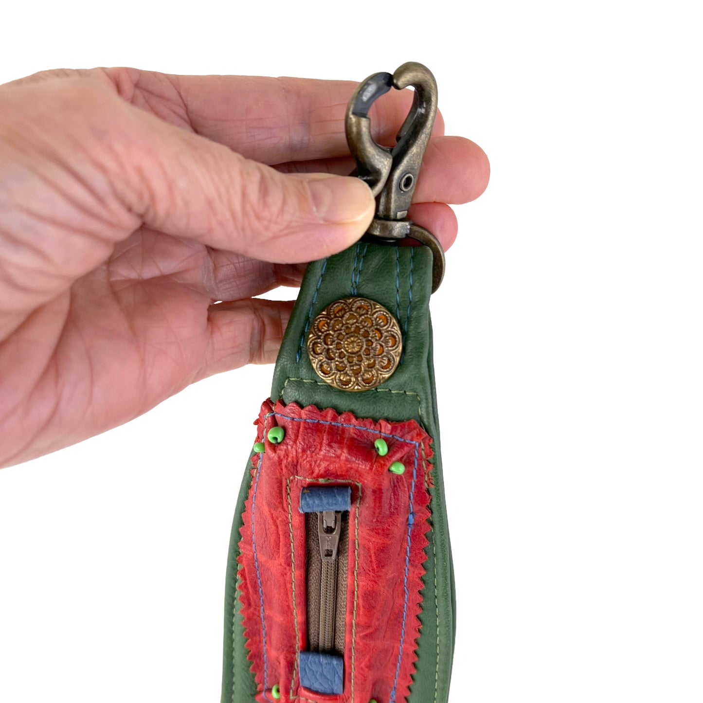 Zephr Talisman Leather Spring Hook Pocket Attachable ZE01 Green