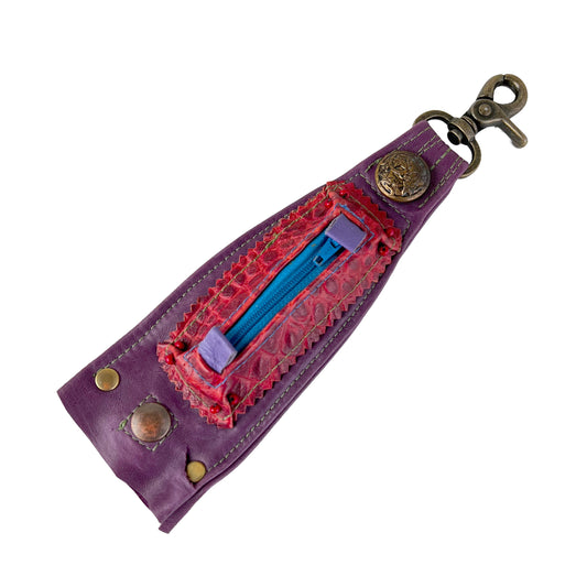 Zephr Talisman Leather Spring Hook Pocket Attachable ZE08 Purple