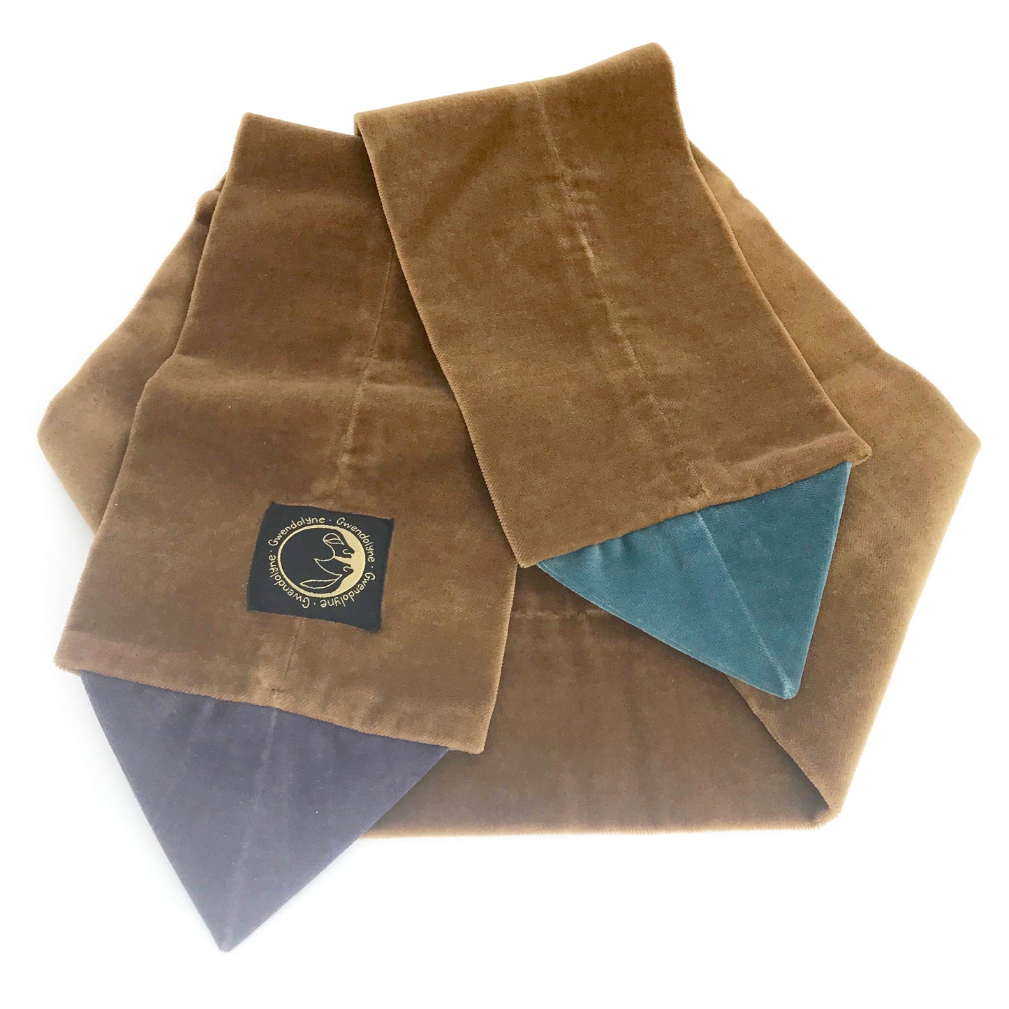Velvet Triangle Scarf Tan Beige