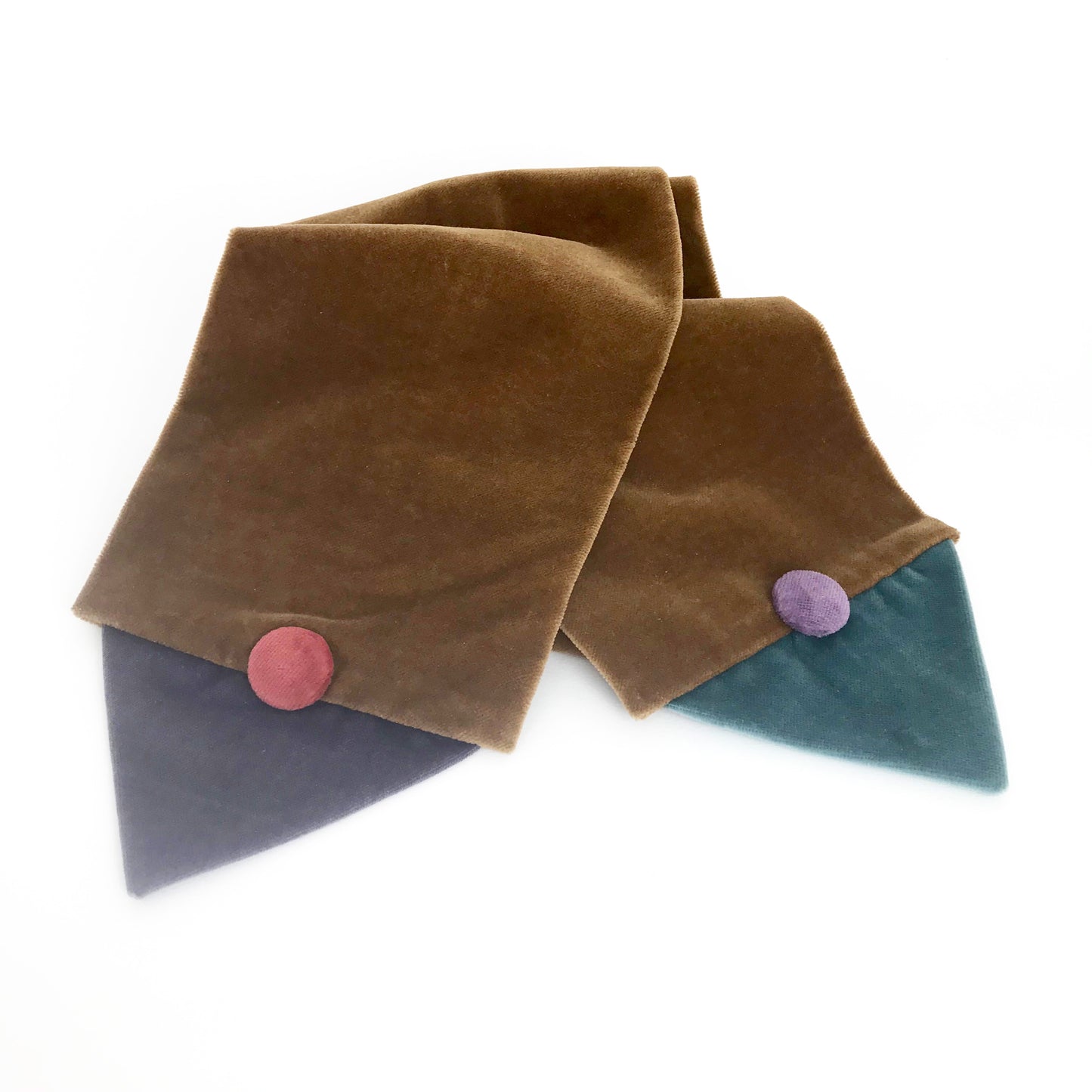 Velvet Triangle Scarf Tan Beige