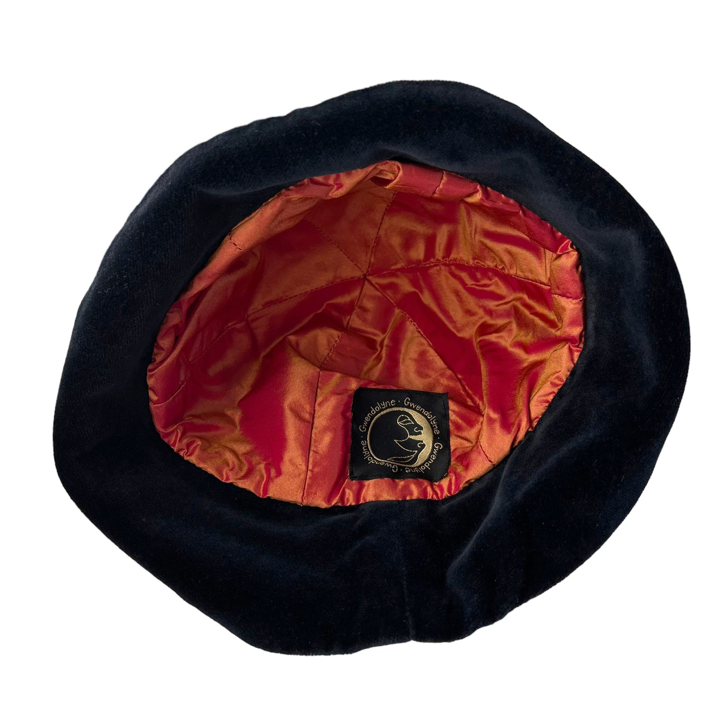 Cotton Velvet Rim Hat X Small Black Lime Green