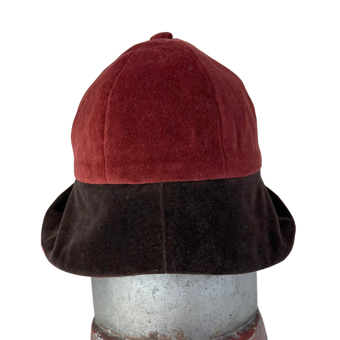 Cotton Velvet Rim Hat X Small Rust Brown